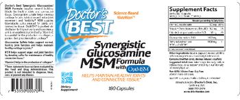 Doctor's Best Synergistic Glucosamine MSM Formula - supplement