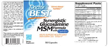 Doctor's Best Synergistic Glucosamine MSM Formula with OptiMSM - supplement