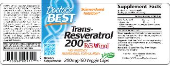 Doctor's Best Trans-Resveratrol 200 With ResVinol - supplement