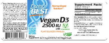 Doctor's Best Vegan D3 2500 IU with Vitashine D3 - supplement