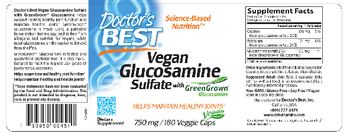 Doctor's Best Vegan Glucosamine Sulfate with GreenGrown Glucosamine - supplement