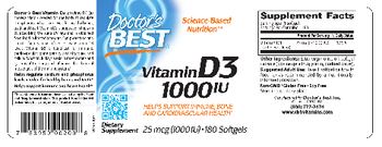 Doctor's Best Vitamin D3 1000 IU - supplement