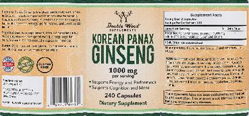 Double Wood Supplements Korean Panax Ginseng 1000 mg - supplement