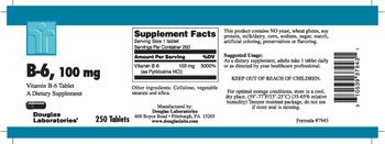 Douglas Laboratories B-6, 100 mg Vitamin B-6 Tablet - supplement