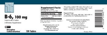 Douglas Laboratories B-6, 100 mg - supplement