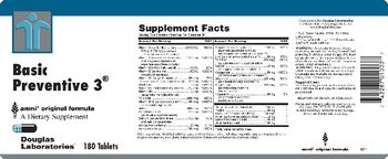 Douglas Laboratories Basic Preventive 3 - supplement