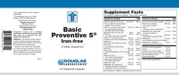 Douglas Laboratories Basic Preventive 5 Iron-Free - supplement
