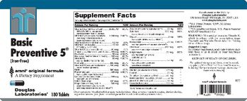 Douglas Laboratories Basic Preventive 5 (Iron-Free) - supplement