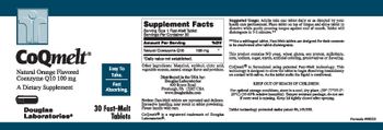 Douglas Laboratories CoQmelt Natural Orange Flavored Coenzyme Q10 100 mg - supplement