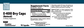 Douglas Laboratories E-400 Dry Caps (Natural) - supplement