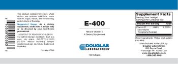 Douglas Laboratories E-400 Natural Vitamin E - supplement