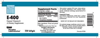 Douglas Laboratories E-400 Natural Vitamin E - supplement