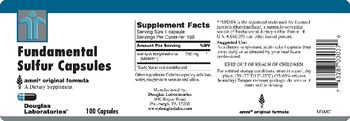 Douglas Laboratories Fundamental Sulfur Capsules - supplement