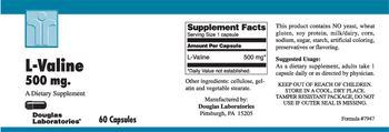 Douglas Laboratories L-Valine 500 mg - supplement