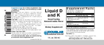 Douglas Laboratories Liquid D and K Great-Tasting Natural Vanilla Flavor - supplement