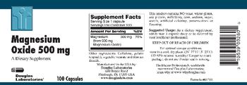 Douglas Laboratories Magnesium Oxide 500 mg - supplement