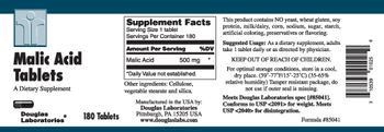 Douglas Laboratories Malic Acid Tablets - supplement