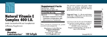 Douglas Laboratories Natural Vitamin E Complex 400 IU - supplement