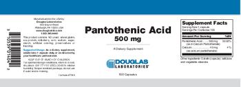 Douglas Laboratories Pantothenic Acid 500 mg - supplement