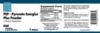 Douglas Laboratories PEP - Pyruvate Energize Plus Powder - supplement