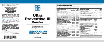 Douglas Laboratories Ultra Preventive III Powder - a low allergenicity supplement