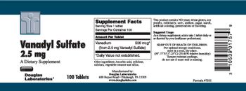 Douglas Laboratories Vanadyl Sulfate 2.5 mg - supplement