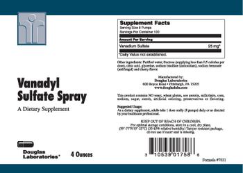 Douglas Laboratories Vanadyl Sulfate Spray - supplement