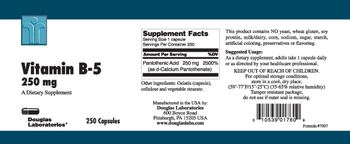 Douglas Laboratories Vitamin B-5 250 mg - supplement