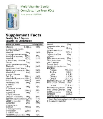 Dr. Becker's BioNutrients Senior Complete Iron Free - supplement