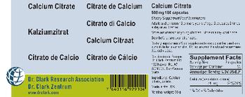 Dr. Clark Research Association Dr. Clark Zentrum Calcium Citrate 500 mg - supplementfood supplement
