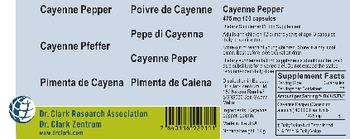 Dr. Clark Research Association Dr. Clark Zentrum Cayenne Pepper 475 mg - supplementfood supplement