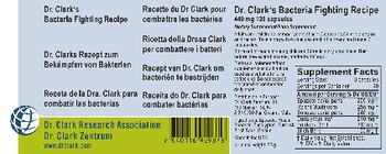 Dr. Clark Research Association Dr. Clark Zentrum Dr. Clark's Bacteria Fighting Recipe - supplementfood supplement