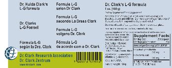 Dr. Clark Research Association Dr. Clark Zentrum Dr. Hulda Clark's L-G Formula - supplementfood supplement