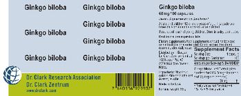 Dr. Clark Research Association Dr. Clark Zentrum Ginkgo Biloba 60 mg - supplementfood supplement