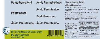 Dr. Clark Research Association Dr. Clark Zentrum Pantothenic Acid 450 mg - supplementfood supplement
