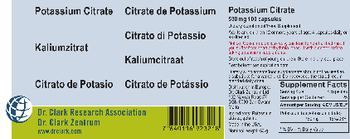 Dr. Clark Research Association Dr. Clark Zentrum Potassium Citrate 530 mg - supplementfood supplement