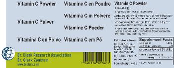 Dr. Clark Research Association Dr. Clark Zentrum Vitamin C Powder - supplementfood supplement