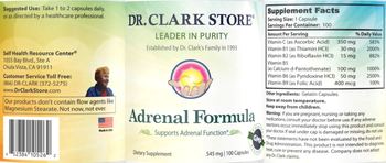 Dr. Clark Store Adrenal Formula 545 mg - supplement