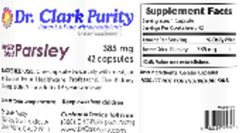 Dr. Clark Store Freeze Dried Parsley 385 mg - supplement