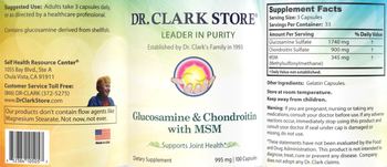 Dr. Clark Store Glucosamine & Chondroitin with MSM 995 mg - supplement