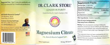 Dr. Clark Store Magnesium Citrate 110 mg - supplement