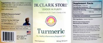 Dr. Clark Store Turmeric 500 mg - supplement