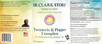 Dr. Clark Store Turmeric & Pepper Complex 710 mg - supplement