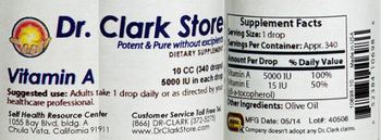 Dr. Clark Store Vitamin A 5000 IU - supplement