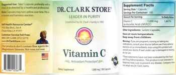 Dr. Clark Store Vitamin C 1,000 mg - supplement