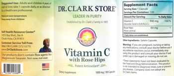 Dr. Clark Store Vitamin C with Rose Hips 1000 mg - supplement
