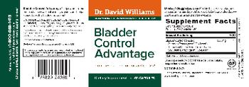 Dr. David Williams Bladder Control Advantage - supplement