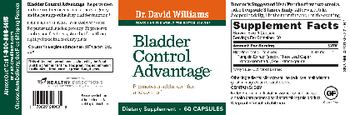 Dr. David Williams Bladder Control Advantage - supplement