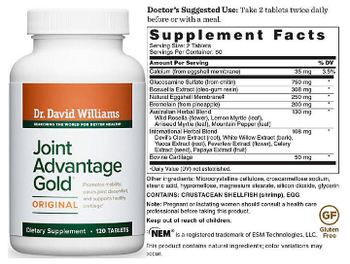 Dr. David Williams Joint Advantage Gold Original - supplement