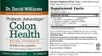 Dr. David Williams Probiotic Advantage Colon Health - supplement